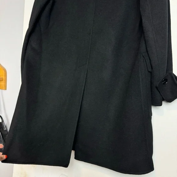 NWT Massimo Dutti Black Double Breasted Pocket Wool Blend Jacket Coat Sz Small - Picture 14 of 16